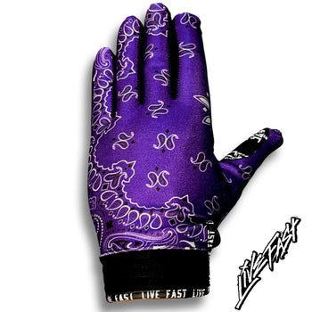 Purple Paisley Live Fast Mx Gloves & Bike Gloves