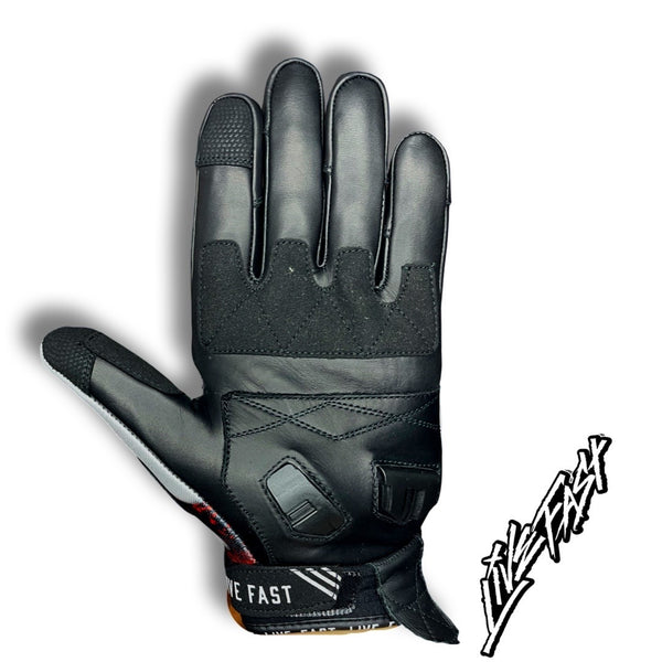 Live Fast, Cool Motorcycle gloves, Biker Apparel