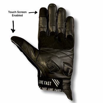 Black & Orange Paisley Motorcycle Gloves