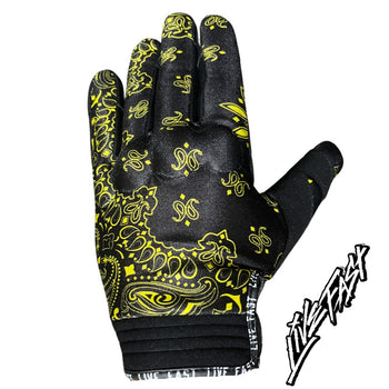Black & Yellow Motorcycle Gloves