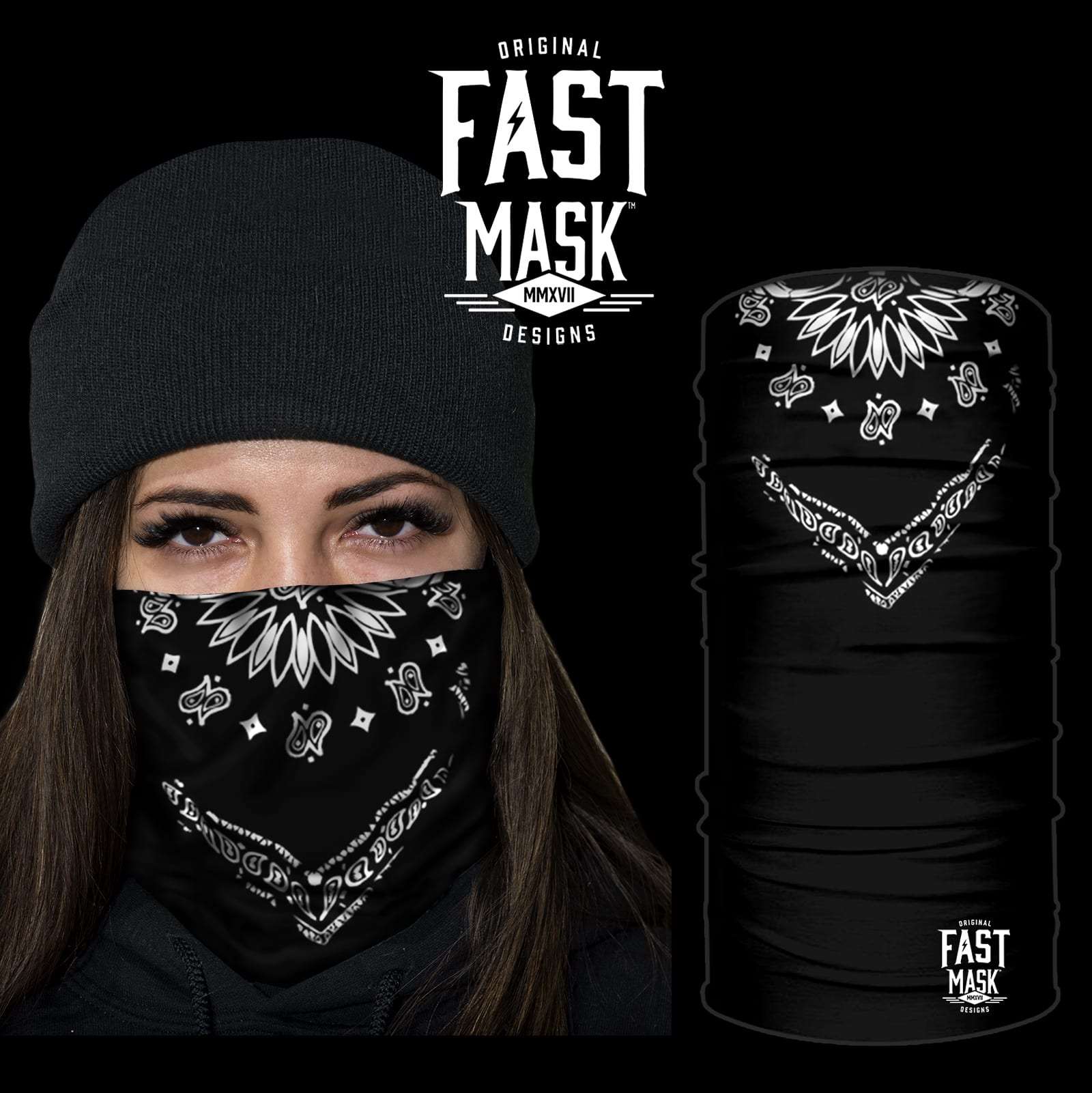 Classic black bandana * Now With Sewn Edges* - Live Fast Gear