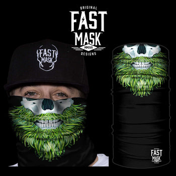 Green Beard Skull Face Mask - * Now With Sewn Edges* - Fast Mask