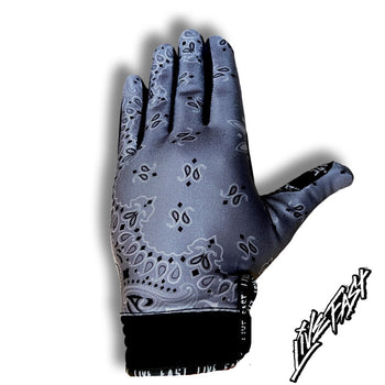 Grey Paisley  Motocross Gloves
