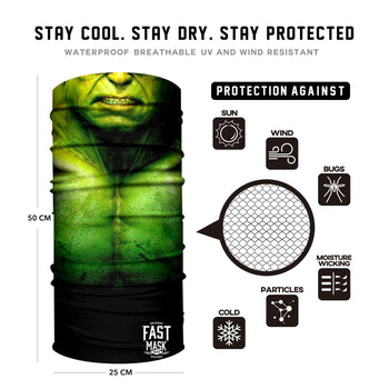 Green Rage  Face Mask * Now with Sewn Edges* - Fast Mask