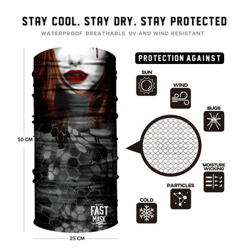 Female Vampire Face Mask * Now With Sewn Edges* - Fast Mask