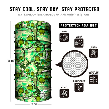 Green Skulls Face Mask - Fast Mask