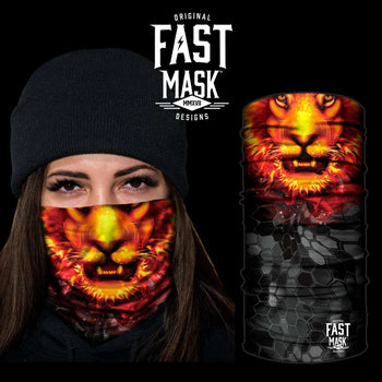Fiery Lion Fleece Face Mask - Fast Mask
