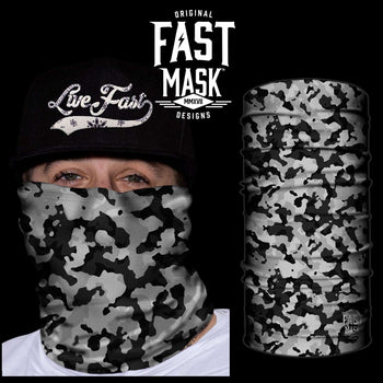 Grey  Camo Fast Mask- *Now with Sewn Edges* - Fast Mask
