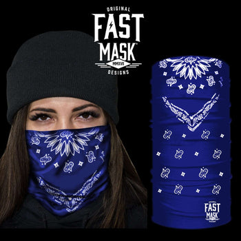 Blue Bandana Fast Mask Face Mask - *Now - With Sewn Edges* - Fast Mask