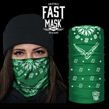 Green Bandana Fleece Face mask - Fast Mask