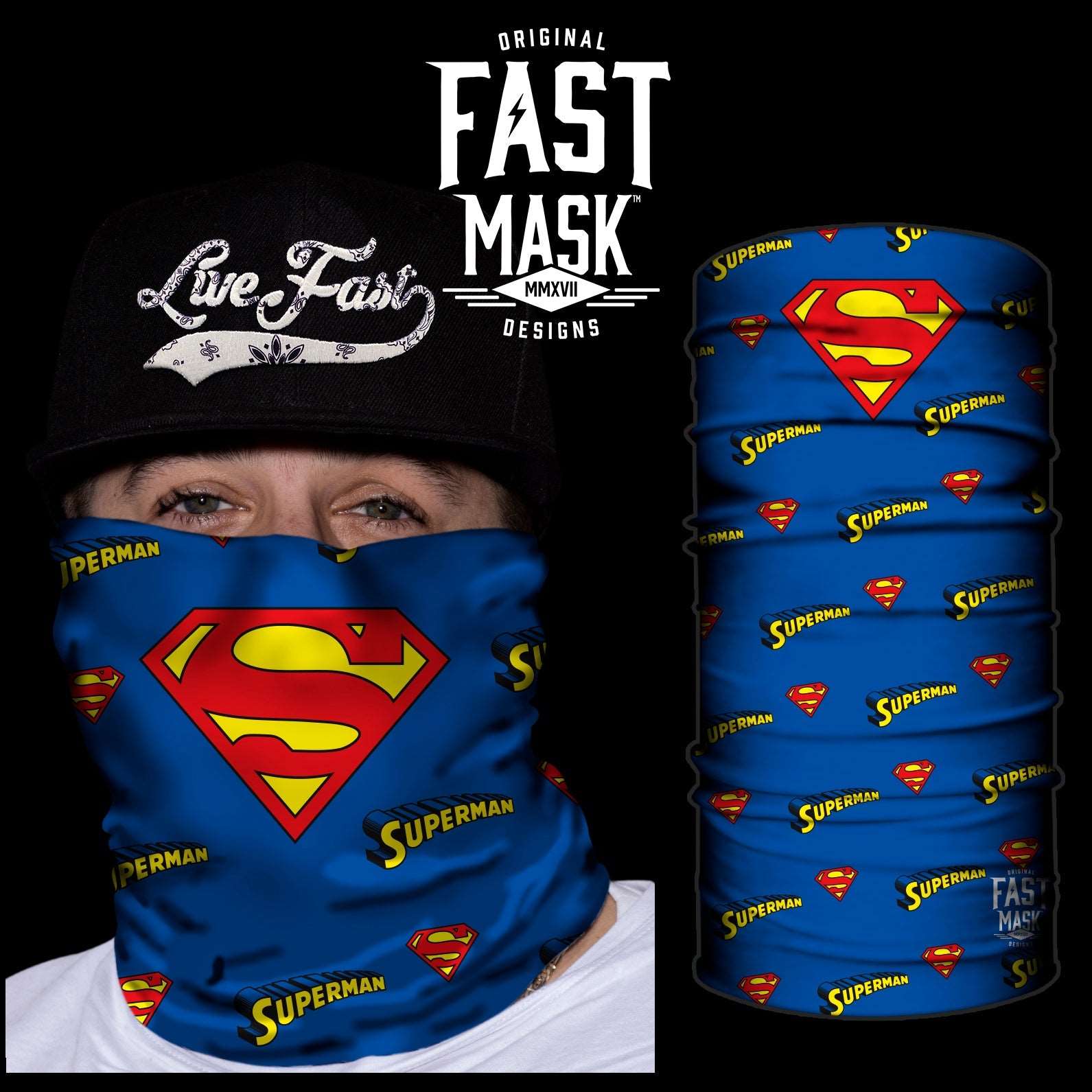 Classic Superman Fleece Fast Mask - Live Fast Gear