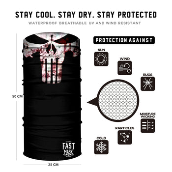 White Punisher  Fleece Face Mask - Fast Mask