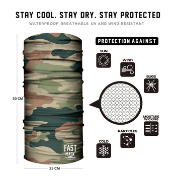 Woodland Camo Face Mask *Now with Sewn Edges* - Fast Mask