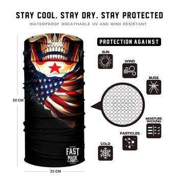 USA Skull N Bandana Face Mask - *Now with Sewn Edges* - Fast Mask