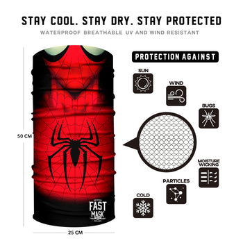 Web Slinger Spider Face Mask * Now With Sewn Edges* - Fast Mask