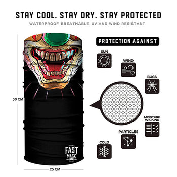 Scary Clown Face Mask *Now with Sewn Edges* - Fast Mask