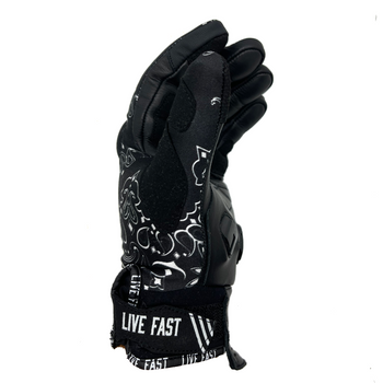 Black & White Paisley Motorcycle Gloves