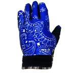 Blue Paisley Live Fast Motorcycle Gloves