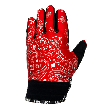 Red Paisley Motorcycle Gloves