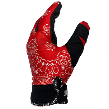 Red Paisley Motorcycle Gloves