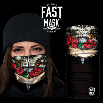 Skulls N Roses Fleece Face Mask - Fast Mask