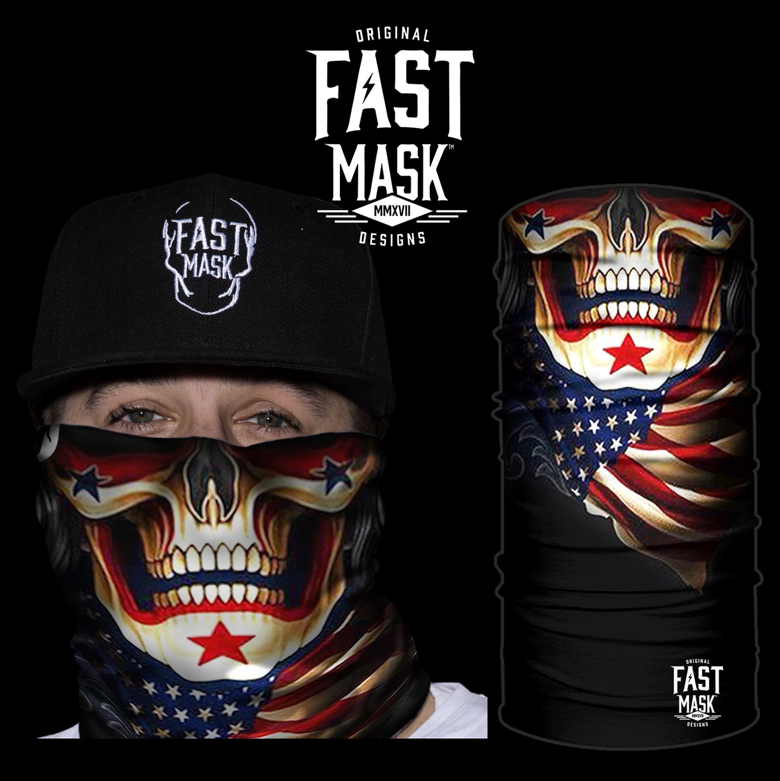 USA Skull N Bandana Face Mask | Fast Mask - Live Fast Gear