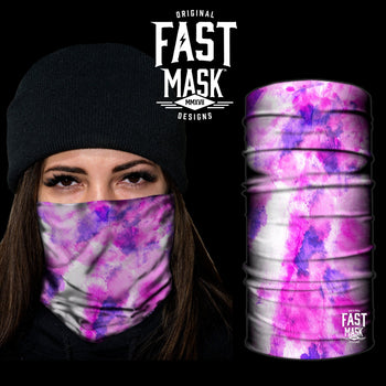 Tye Dye Purple Face Wrap fleece - Fast Mask
