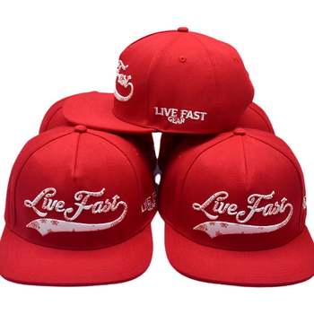 Red Live Fast Snapback Hat