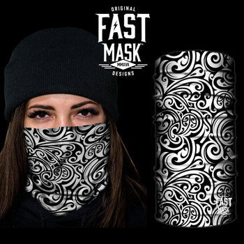 Paisley White Face mask - Fast Mask