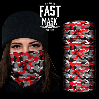 Red Camo Fast Mask- *Now with Sewn Edges* - Fast Mask