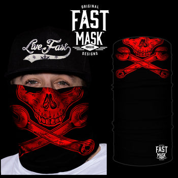Red Skull N Wrenches  Face Mask - *Now with Sewn Edges* - Fast Mask