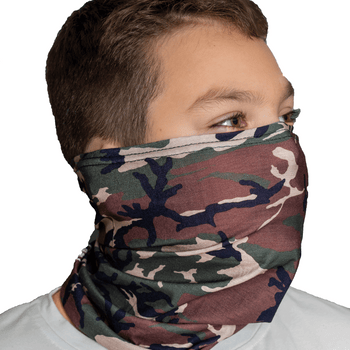 Jr. Woodland Camo Fast Mask * Now with Sewn Edges* - Fast Mask
